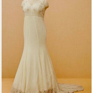 Torrid ivory lace beaded mermaid wedding dress